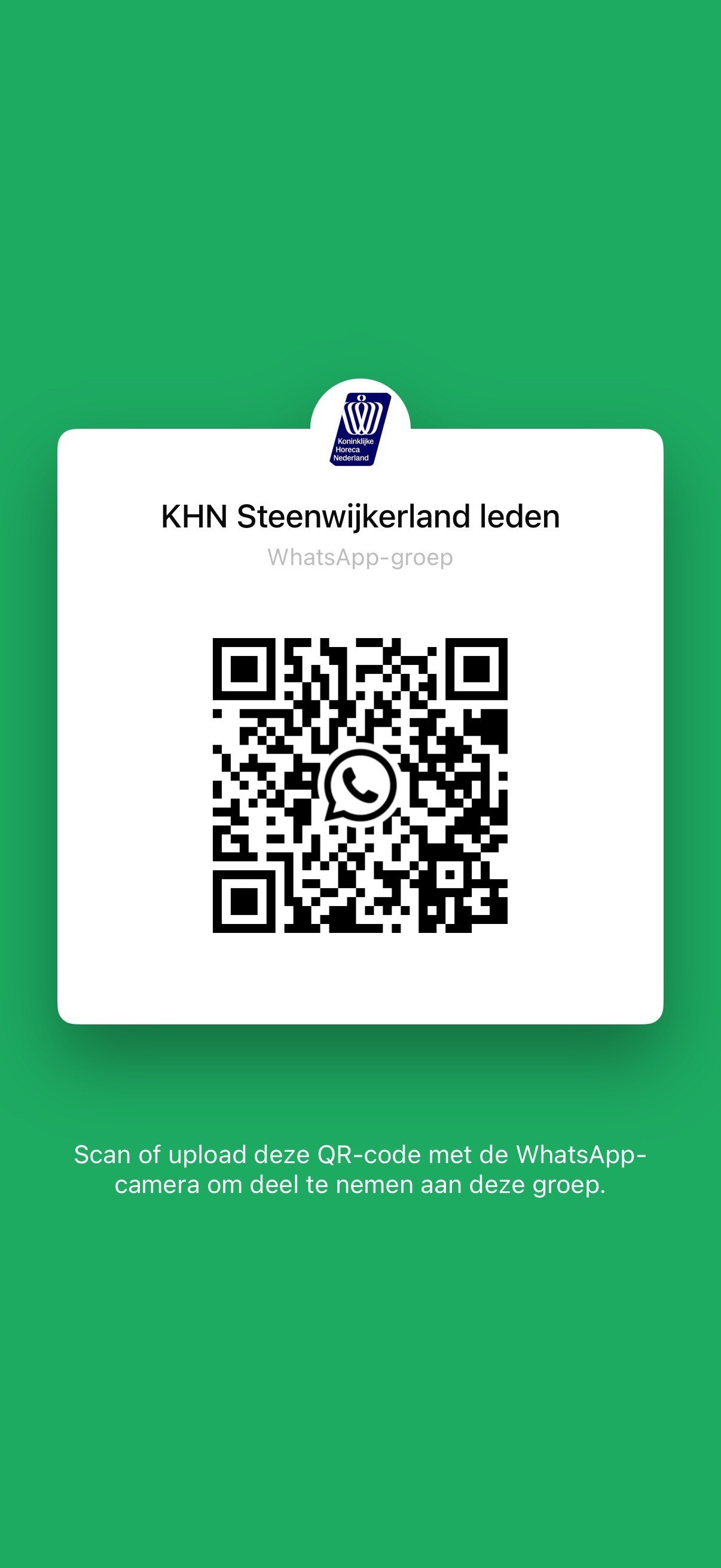 QR code whatsapp groep KHN Steenwijkerland