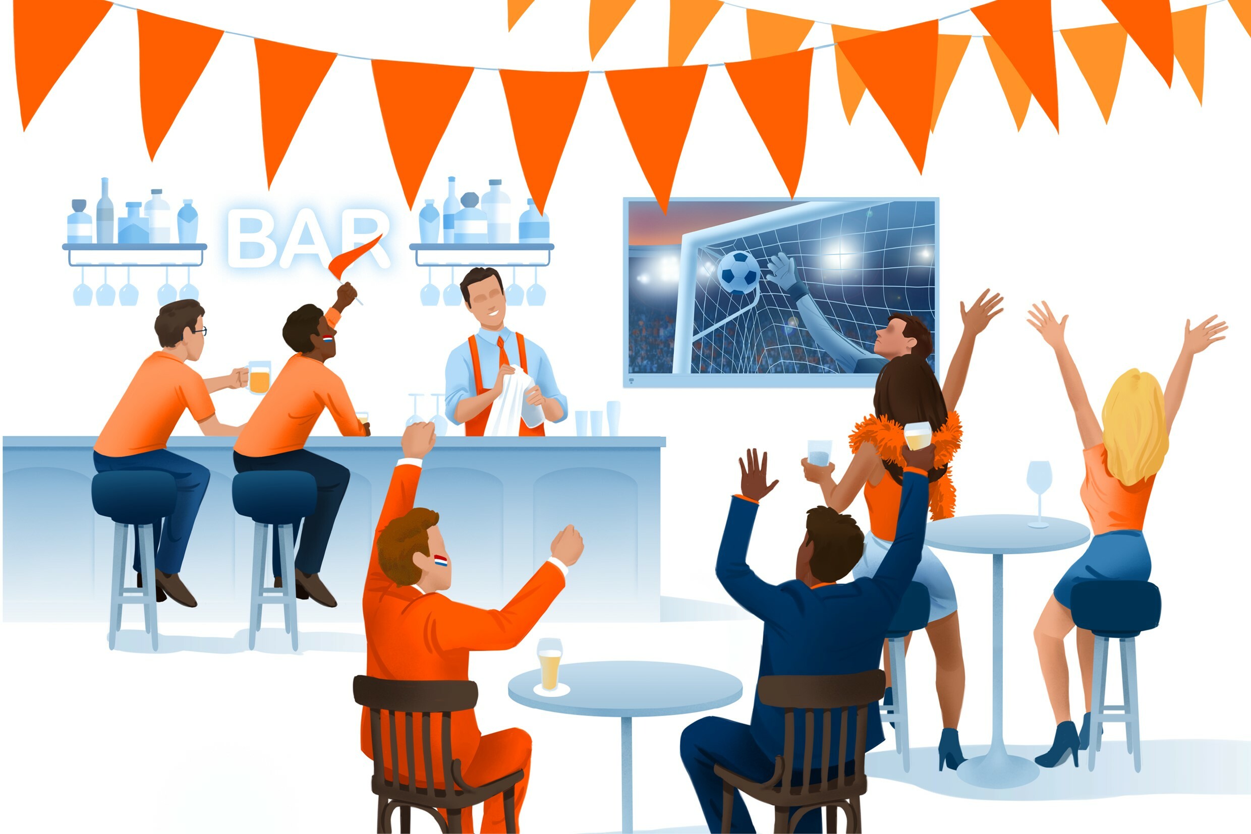 Voetbal uitzenden cafe videma