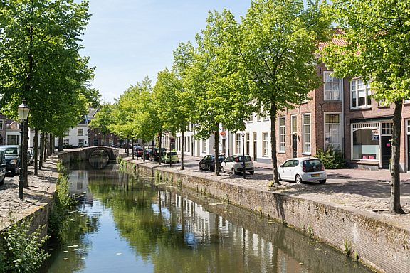 Amersfoort, Netherlands - June 15, 2015: Havik canal in old town of Amersfoort in Utrecht province, Netherlands