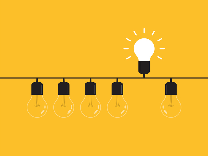 Idee lampje lightbulb