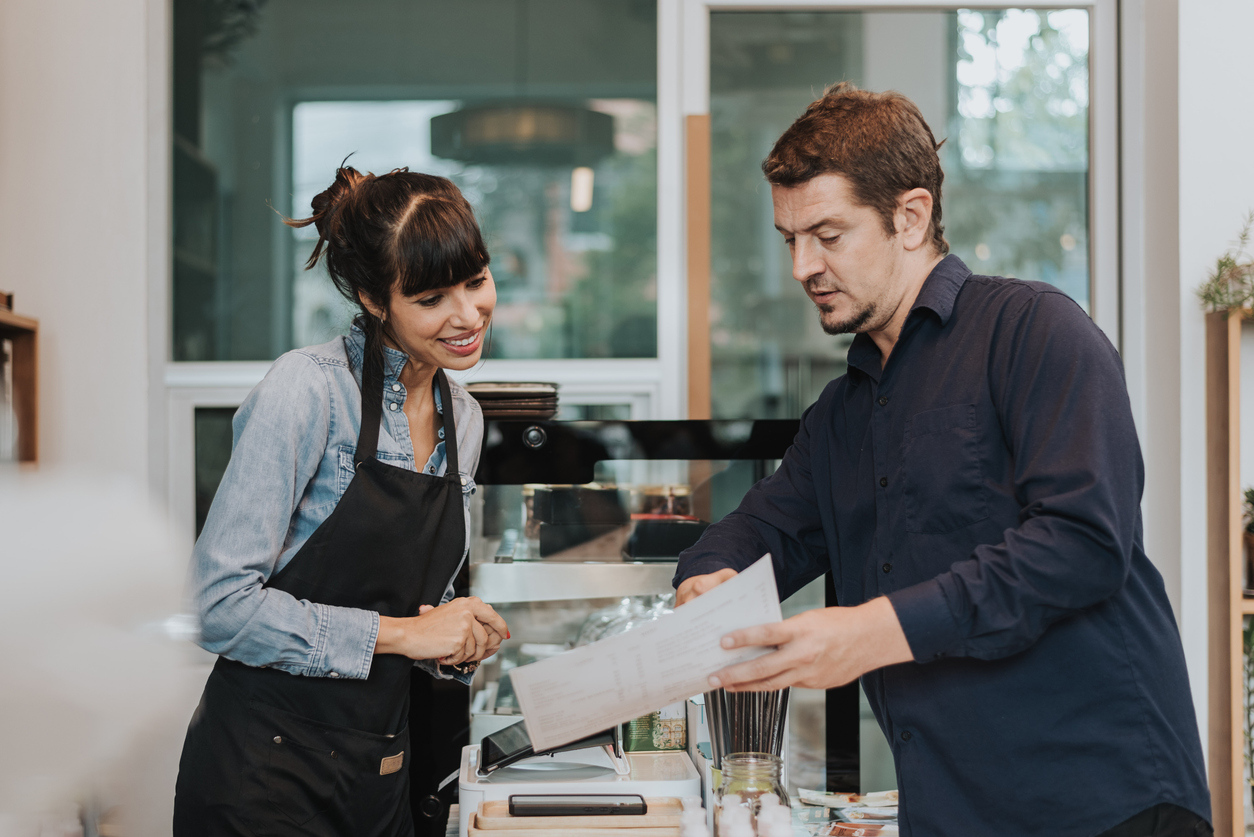 Duurzaam barista cafe menu klant