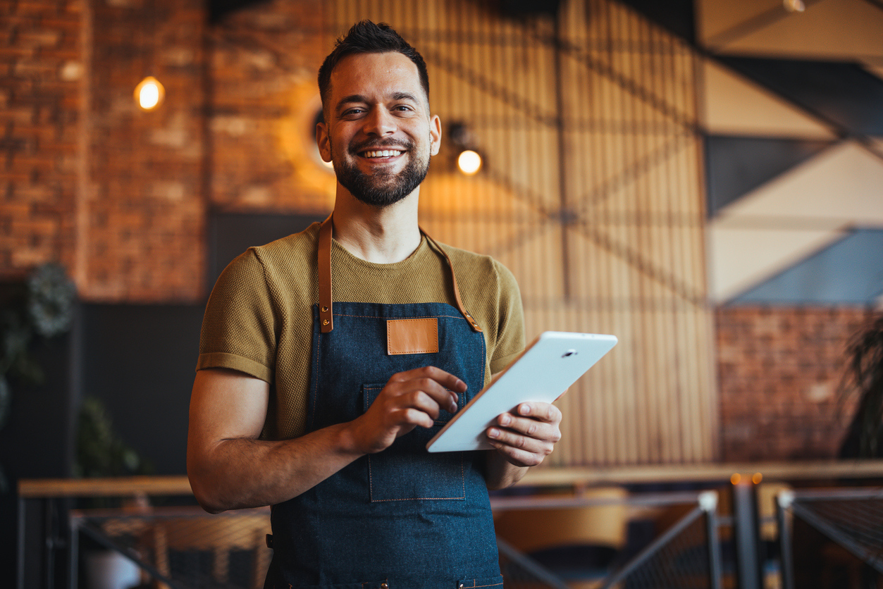 Horeca personeel vrolijk
