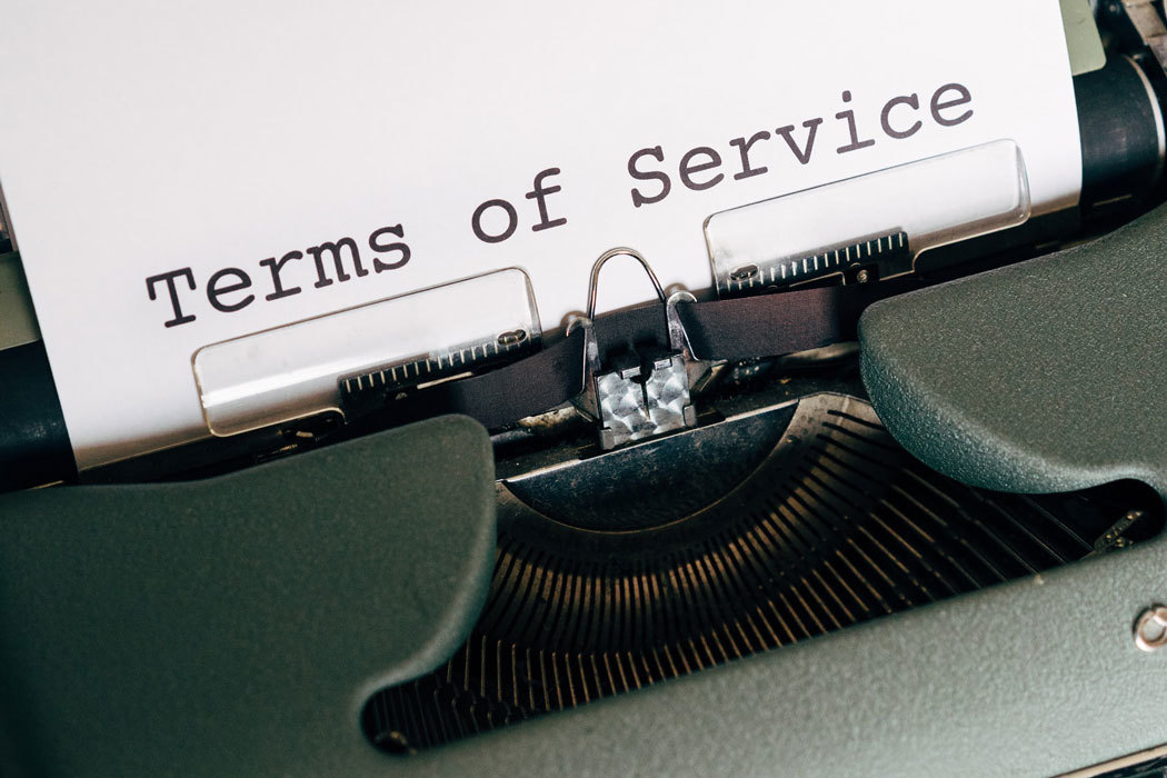 Terms of service schrijfmachine typemachine