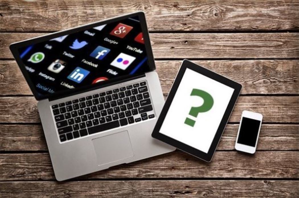Social media laptop tablet telefoon