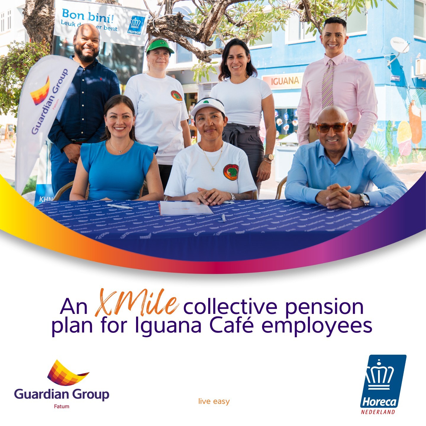 KHN Curacao tekenmoment Pensioenregeling GGF en Iguana Cafe 2024