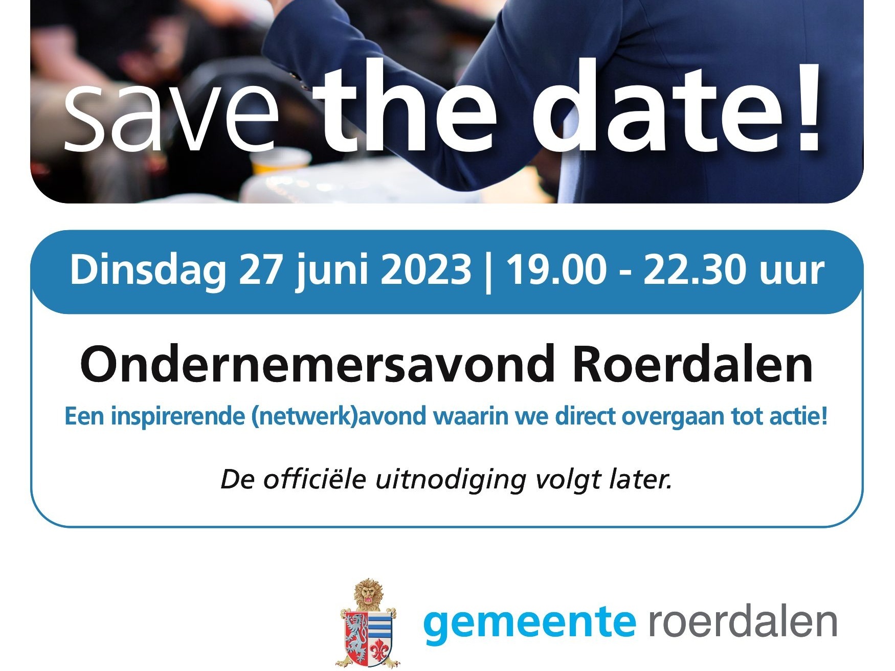 SAVE THE DATE Ondernemersavond Roerdalen Cropped