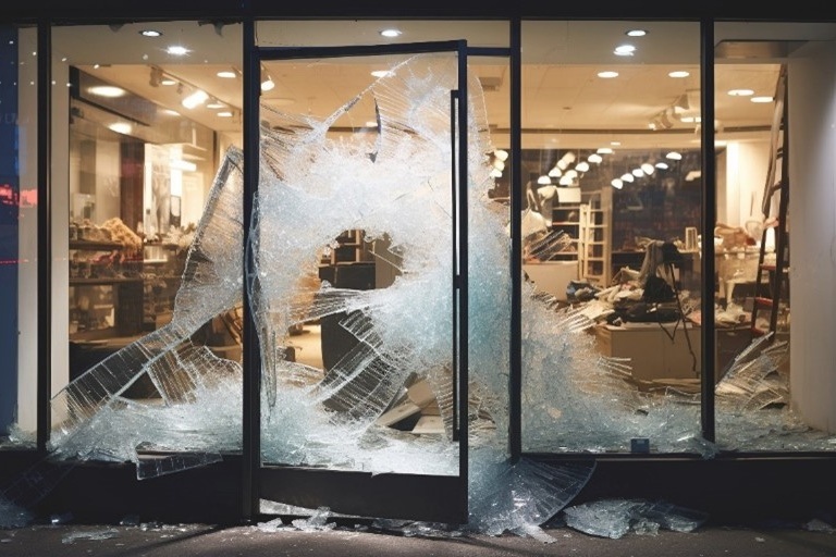 Overval glas kapot Cropped