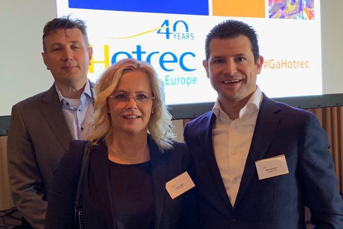 Directeur Dirk Beljaats en LB lid Agnes Holtjes KHN lobbyt via Hotrec ook in Europa