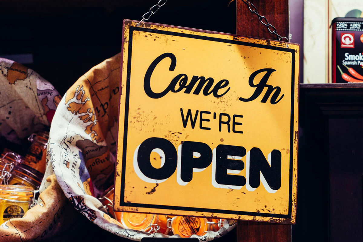 Come in we are open sign 1200x800