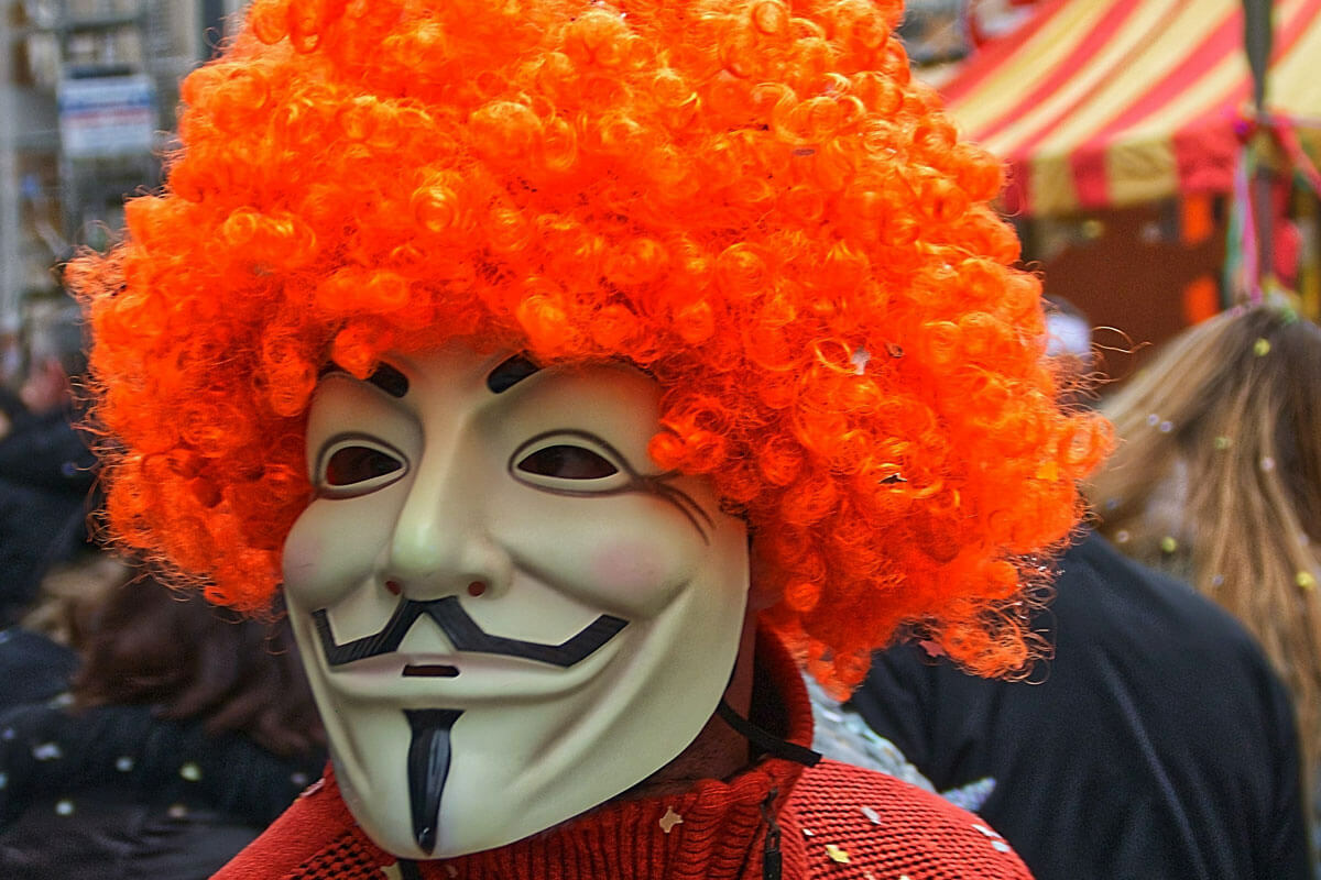 Masker carnaval pruik